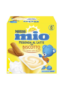 Nestlè Mio Merenda Al Latte Biscotto 4 Vasetti Da 100g