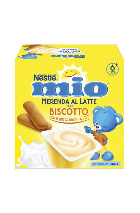 Nestlè Mio Merenda Al Latte Biscotto 4 Vasetti Da 100g
