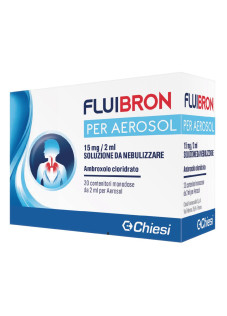 Fluibron 15mg/2ml Ambroxolo Cloridrato Soluzioneda Nebulizzare Mucolitico, 20 Contenitori Monodose x 2ml