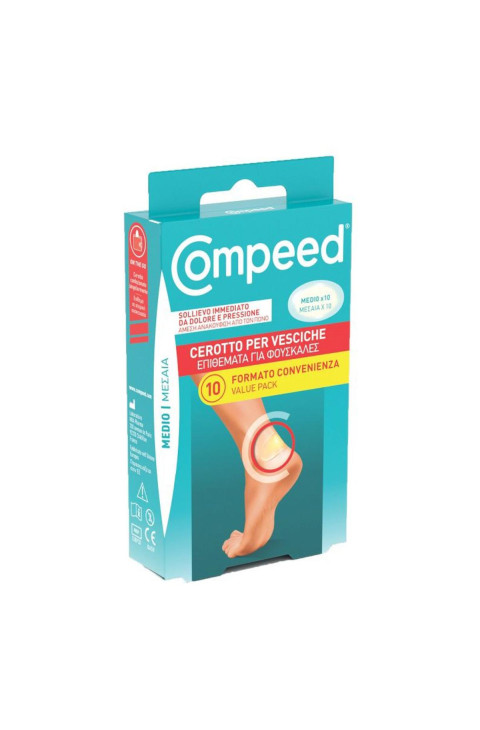 Compeed Cerotti per Vesciche Medio Misura 4.2 x 6.8 cm, 10 Pezzi
