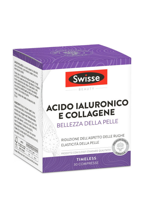 Swisse Acido Ialuronico e Collagene Integratore Per La Bellezza Della Pelle 30 Compresse