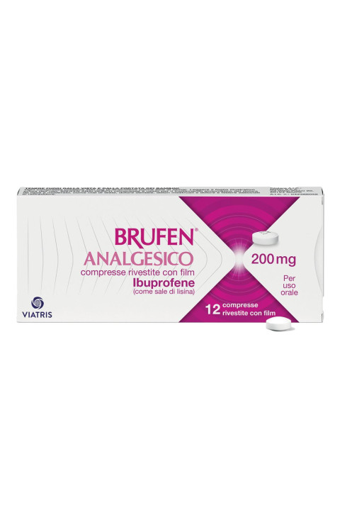 Brufen Analgesico 200mg Ibuprofene Trattamento del Dolore da Lieve a Moderato, 12 Compresse