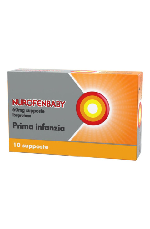 Nurofenbaby Supposte 60mg Ibuprofene Febbre e Dolore, 10 Supposte Nurofenbaby Supposte 60mg Ibuprofene Febbre e Dolore, 10 Supposte