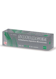 Sofargen 1% Crema Sulfadiazina Argentica Micronizzata Trattamento Antibatterico Locale, 30g