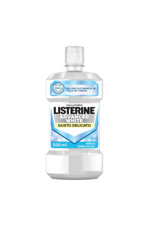Listerine Advanced White - Collutorio Gusto Delicato Zero Alcool, 500ml
