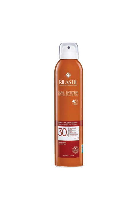 Rilastil Sun System - Transparent Spray SPF30 Protezione Solare Corpo, 200ml