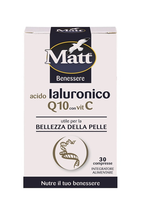 Matt Benessere Acido Ialuronico Q10 per Pelle 30 Compresse
 Matt Benessere Acido Ialuronico Q10 per Pelle 30 Compresse
