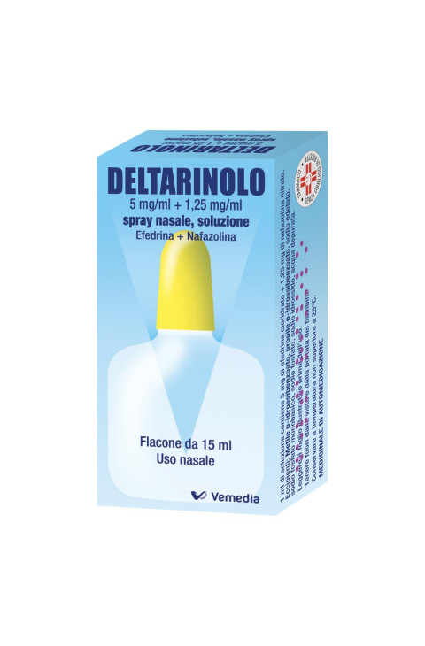 Deltarinolo Spray 0,5% + 0,125% Efedrina e Nafazolina Decongestionante Nasale, 15ml