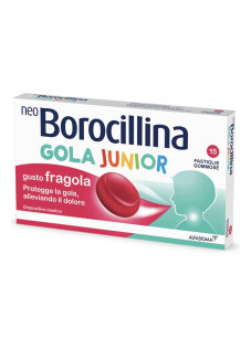 NeoBorocillina Gola Junior Gusto Fragola, 15 Pastiglie Gommose