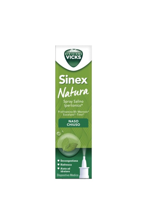 Vicks Sinex - Natura Spray Salino Ipertonico Naso Chiuso, 20ml