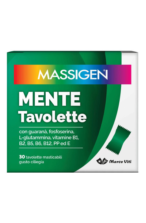 Massigen Mente Integratore Funzioni Intellettive, 30 Tavolette Masticabili