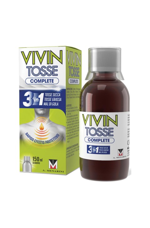 Vivin Tosse Complete 3in1 Tosse Secca Grassa Mal di Gola Sciroppo, 150ml