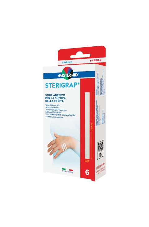 Master-Aid Sterigrap - Strip Cerotto Per Sutura 7,5cm x 0,6cm, 6 Strip Master-Aid Sterigrap - Strip Cerotto Per Sutura 7,5cm x 0,6cm, 6 Strip
