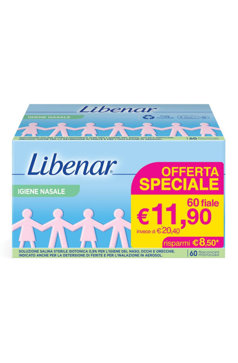 Libenar Soluzione Fisiologica Salina Sterile Senza Conservanti, 60 Flaconcini
