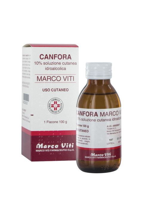 Canfora 10% Soluzione Cutanea Idroalcolica Rubefacente e Analgesico, 100g