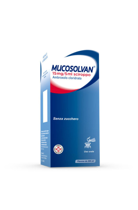 Mucosolvan Sciroppo 15mg/5ml Ambroxolo Gusto Frutti di Bosco per Affezioni Broncopolmonari, 200ml