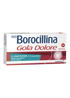 Neoborocillina Gola Dolore Pastiglie Flurbiprofene Senza Zucchero Gusto Menta Azione Rapida, 16 Pastiglie