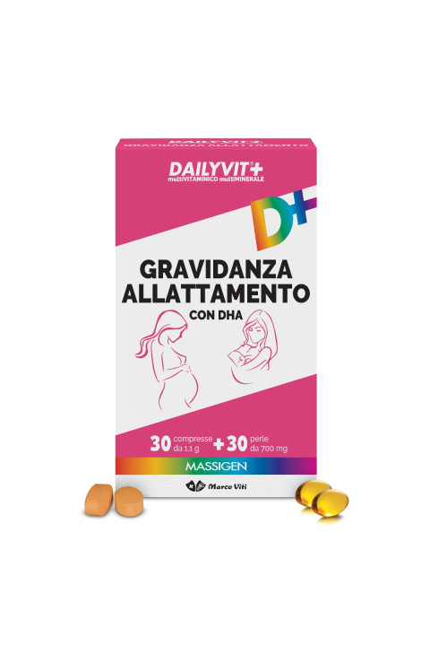 Massigen Dailyvit+ Gravidanza Allattamento, 30 compresse + 30 perle
