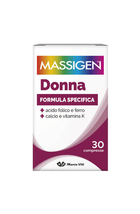 Massigen Donna Formula Specifica Integratore 12 Vitamine 8 Minerali,30 Compresse