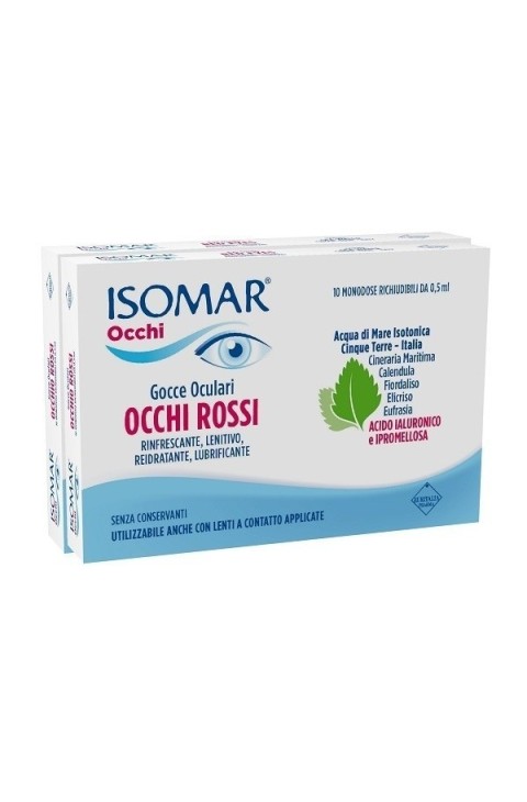 Isomar Occhi Rossi Collirio Con Acido Ialuronico Per Secchezza Oculare 20 Fialette
