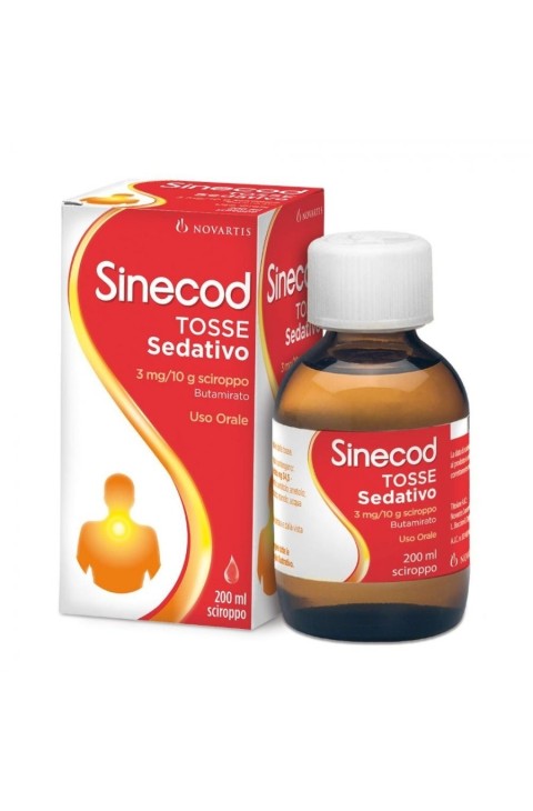 Sinecod Tosse Sed 3 Mg/10 G Sciroppo Flacone Da 200 Ml Con Misurino Tarato