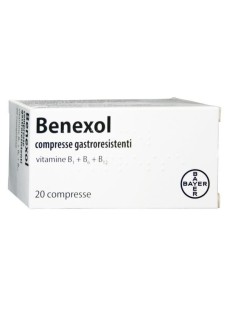 Benexol Trattamento per Carenza di Vitamine B a base di Vitamina B1 B6 B12, 20 Compresse Gastroresistenti