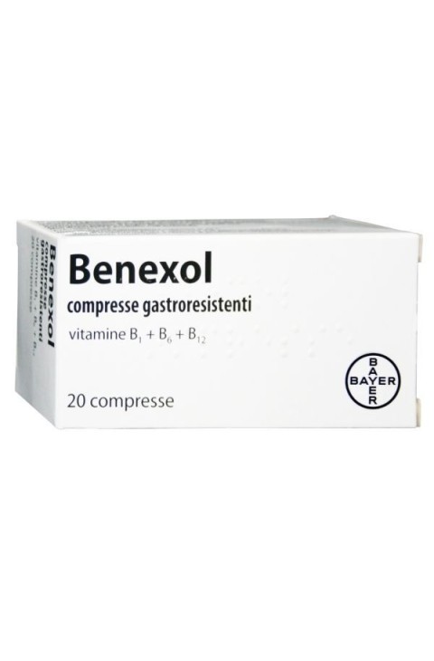 Benexol Trattamento per Carenza di Vitamine B a base di Vitamina B1 B6 B12, 20 Compresse Gastroresistenti