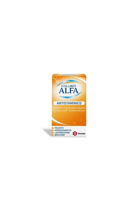Collirio Alfa Antistam Antistaminico Soluzione 0,8mg/ml + 1mg/ml Nafazolina Nitrato + Tonzilamina Cloridrato, 10ml