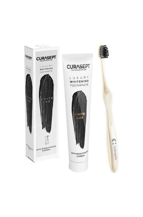 Curasept Luxury Whitening - White Lux Kit Dentifricio + Spazzolino Sbiancante