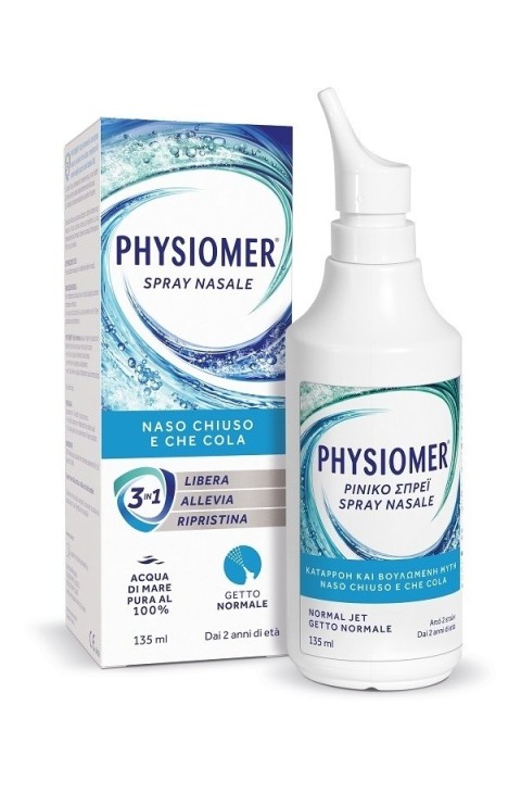 Perrigo Physiomer Getto Normale - Spray nasale per liberare il naso e rimuovere il muco, 135 ml

