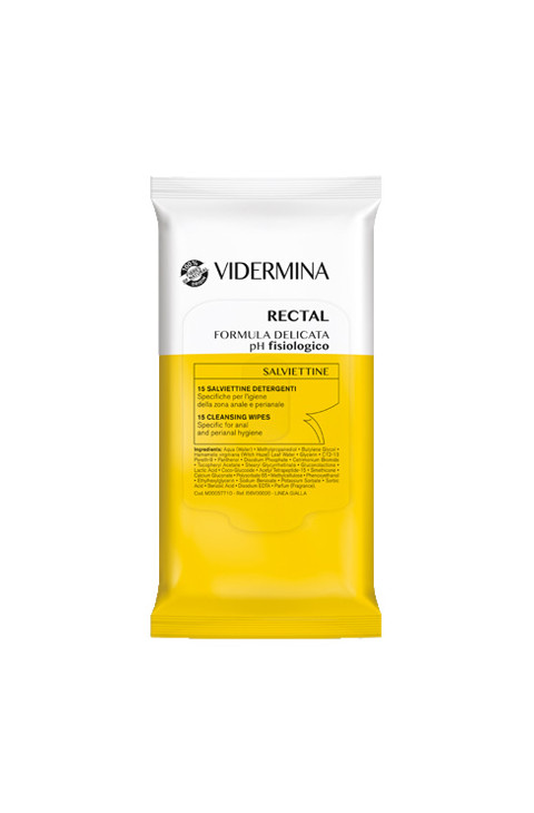 VIDERMINA Rectal Salviette Intime Formula Delicata pH Fisiologico 15 Pezzi