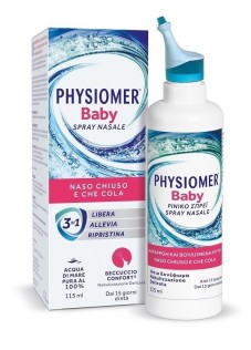 Physiomer Baby spray nasale - Acqua di mare isotonica per l'igiene nasale dei bambini, 115 ml
