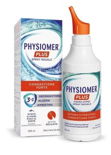 Physiomer Plus - Spray nasale decongestionante a base di acqua di mare ipertonica, 135 ml
