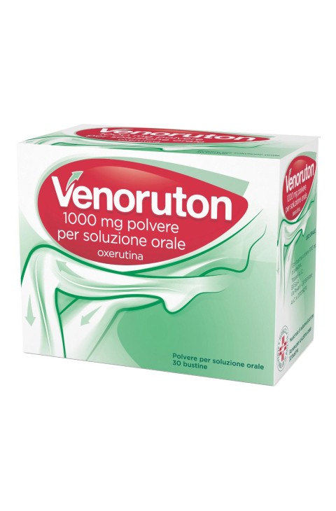Venoruton 1000mg Oxerutina Trattamento Insufficienza Venosa e Fragilità Capillare, 30 Bustine