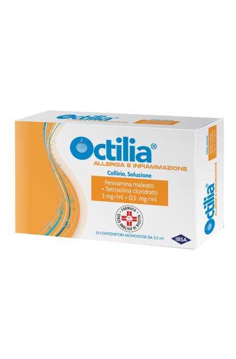 Octilia All Inf Allergia e Infiammazione Collirio 3mg/ml Feniramina Maleato + 0,mg/ml Tetrizolina Cloridrato, 10ml