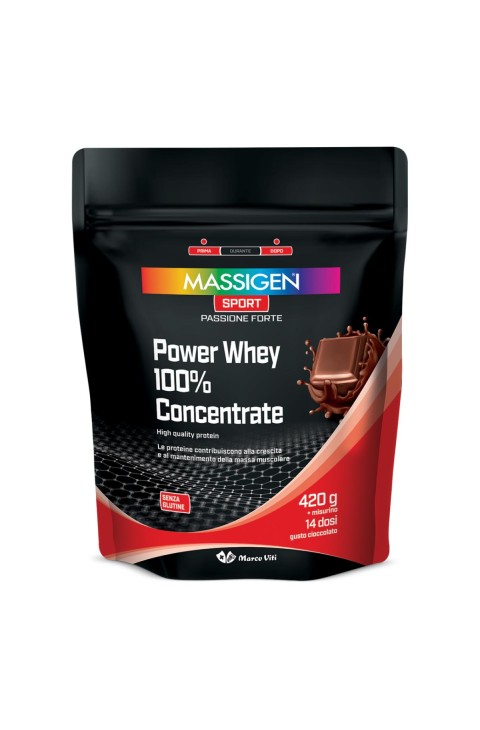 Massigen Sport Power Whey Concentrate Gusto Cioccolato 420g
