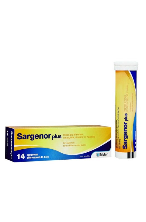 Sargenor Plus Integratore di Arginina Vitamina C Magnesio, 14 Compresse