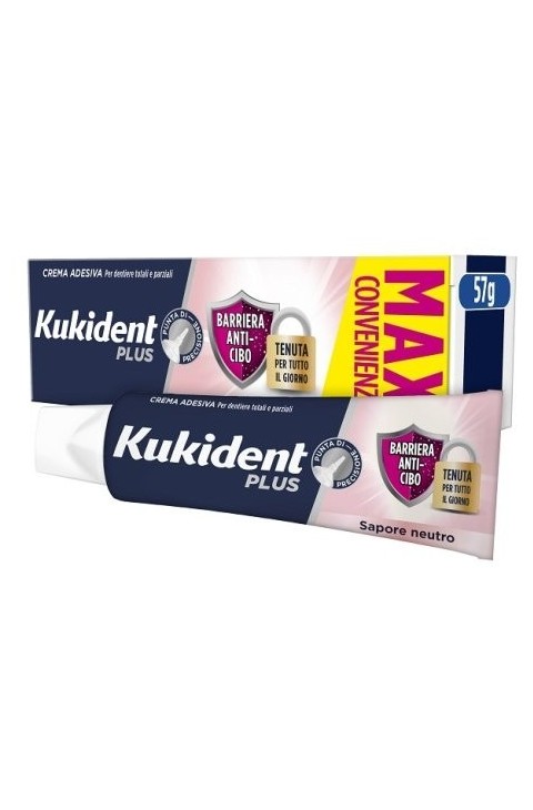 Kukident Plus Barriera anti cibo adesivo per dentiera tenuta forte quotidiana 40 g
