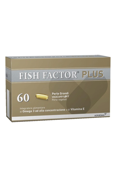 Fish Factor Plus Integratore con Omega 3 e Vitamina E, 60 Perle Grandi
