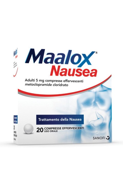 Maalox Nausea Adulti 5mg Metoclopramide Cloridrato, 20 Compresse Effervescenti
