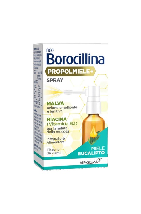 NeoBorocillina Propolmiele+ Spray Gola Gusto Miele Eucalipto, 20ml