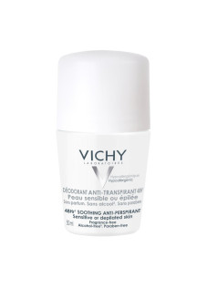 Vichy Deodorante Anti-Traspirante 48H Pelle Sensibile o Depilata Roll-On, 50ml
