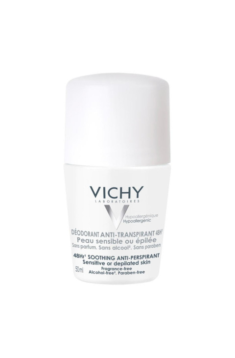 Vichy Deodorante Anti-Traspirante 48H Pelle Sensibile o Depilata Roll-On, 50ml
