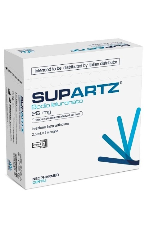 Supartz Siringa Preriempita Intra-articolare Acido Ialuronico 25 Mg 2,5 Ml 5 Pezzi

