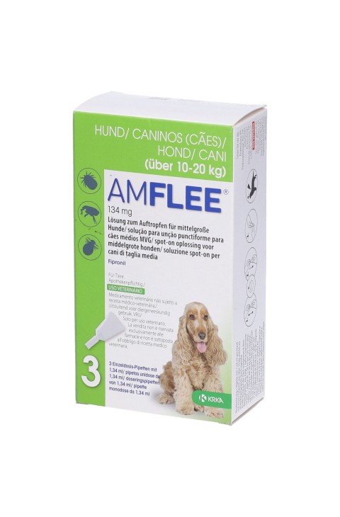 AMFLEE spot-on soluz 3 pipette 1,34 ml 134 mg cani da 10 a 20 Kg
