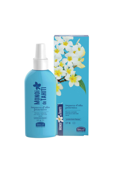Helan Monoi Impacco D'Olio Protettivo Spray Capelli SPF6 100ml - Una Barriera Solare per la Tua Chioma Helan Monoi Impacco D'Olio Protettivo Spray Capelli SPF6 100ml - Una Barriera Solare per la Tua Chioma