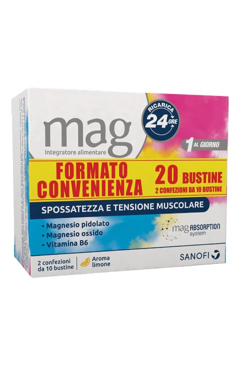 Mag Ricarica Integratore Stanchezza Fisica e Mentale, 24 Bustine