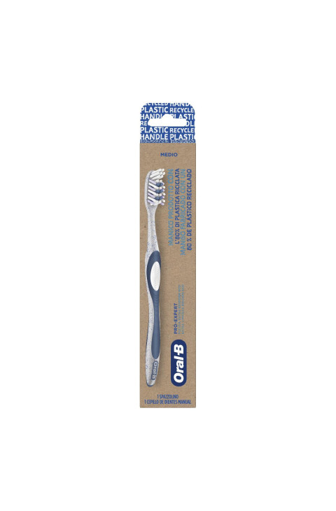 Oral-B Eco Pro-Expert Spazzolino Manuale Medio in Plastica Riciclata, 1 Pezzo