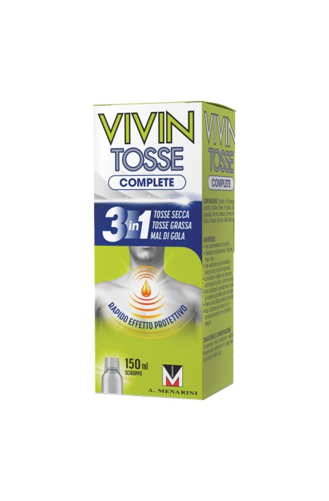 Vivin Tosse Complete 3in1 Pocket Tosse Secca Grassa Mal di Gola, 14 Stickpack