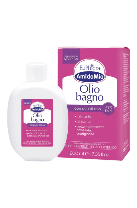 Euphidra AmidoMio - Olio Bagno Detergente Fisiologico Lenitivo Protettivo, 200ml
